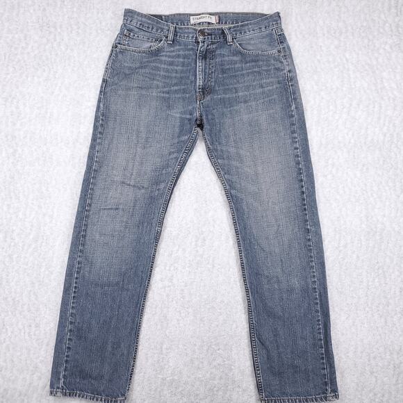 Levis 505 Jeans Mens 36x34 Med Wash Faded Straight Classic Cowboy Western Rodeo - Picture 1 of 15